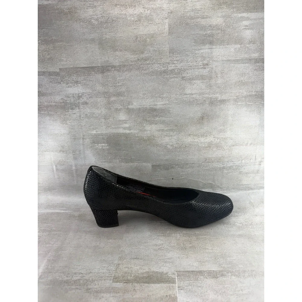 Rockport Total Motion Black Snakeskin Leather Pumps V81086 Women Sz 9.5 M